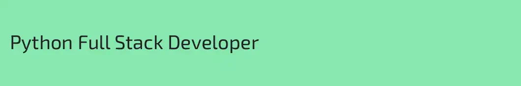 Python Full Stack Developer
